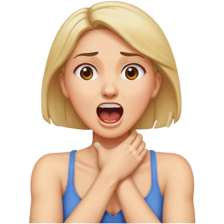 Arms crossed holding neck screaming woman emoji