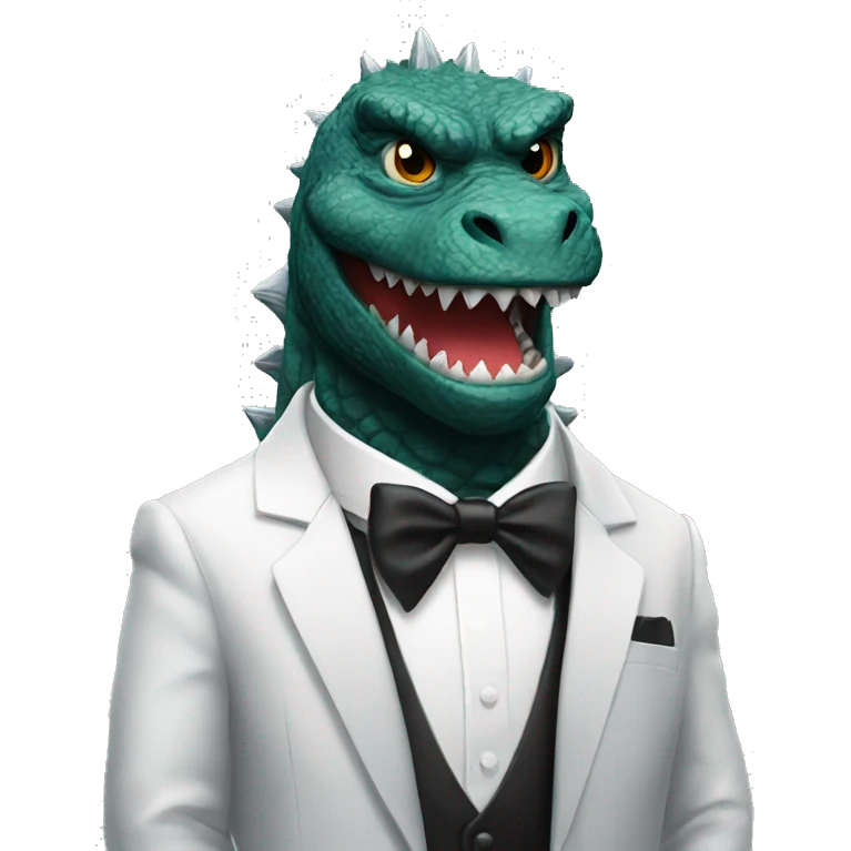 Godzilla in a tuxedo emoji