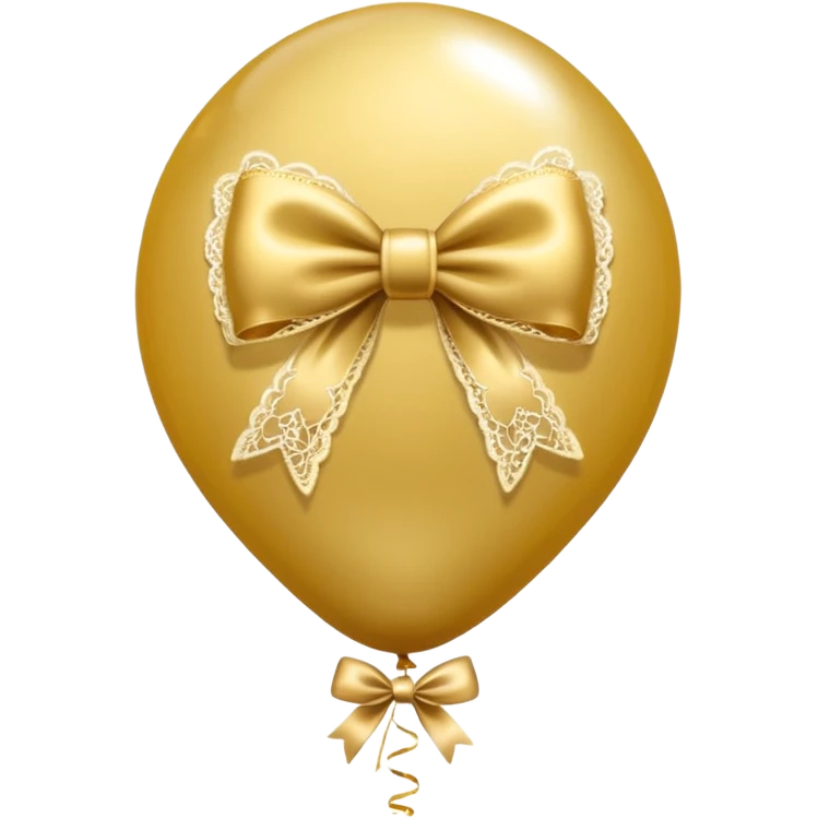 Translocant balloon with golden lacewith bow  emoji