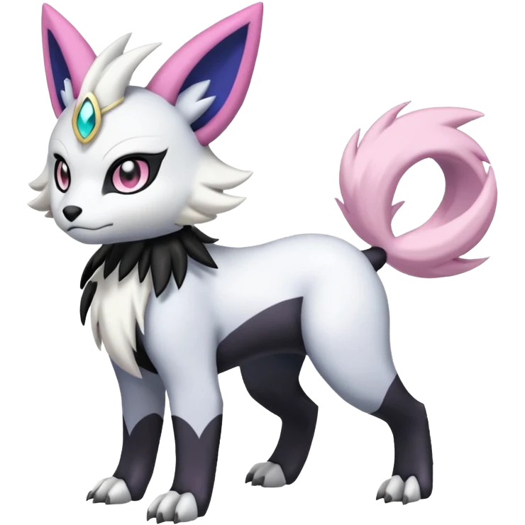 WereGarurumon-Meloetta-Renamon-Absol-fusion-hybrid-creature (full body) emoji