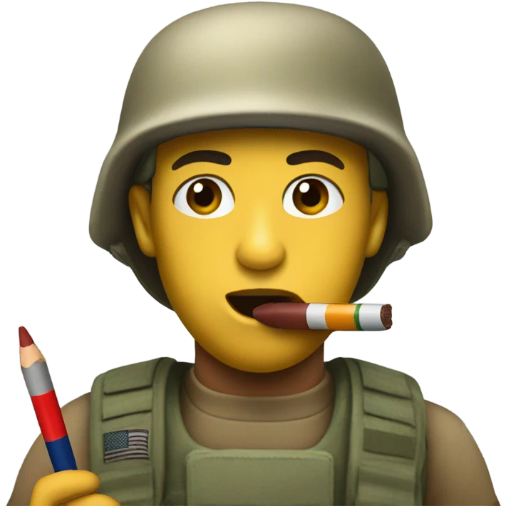Marine eating a crayon  emoji