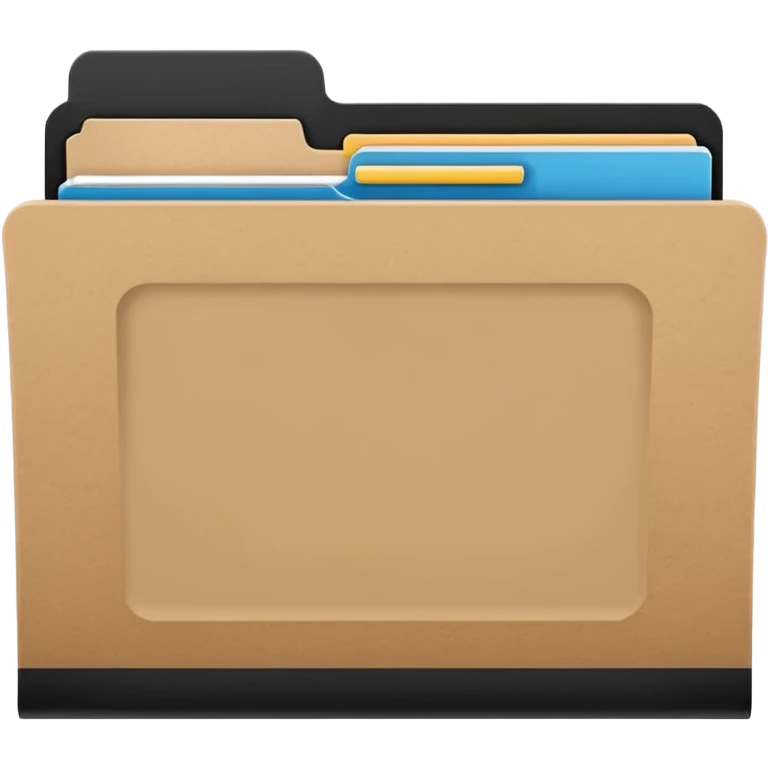 a black top tab file folder emoji