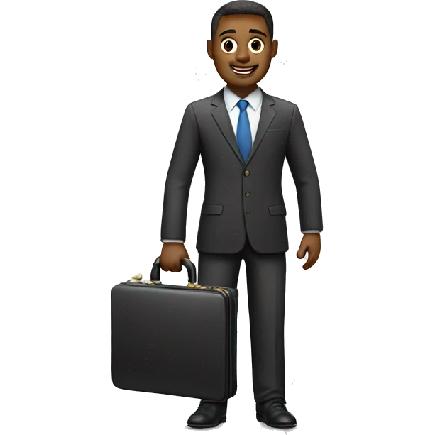 white Business man holding briefcase  emoji