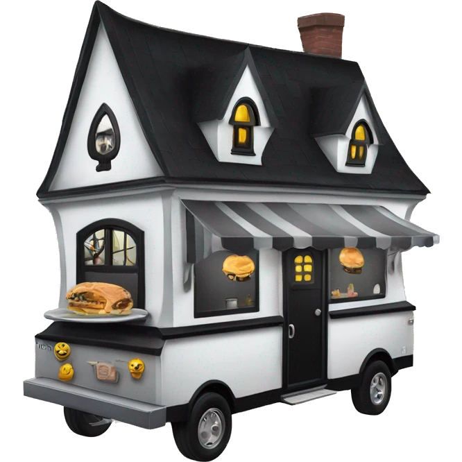 Wednesday Addams haunted dream house food truck  emoji