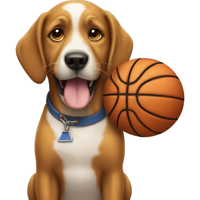 Dog playing basketball  emoji