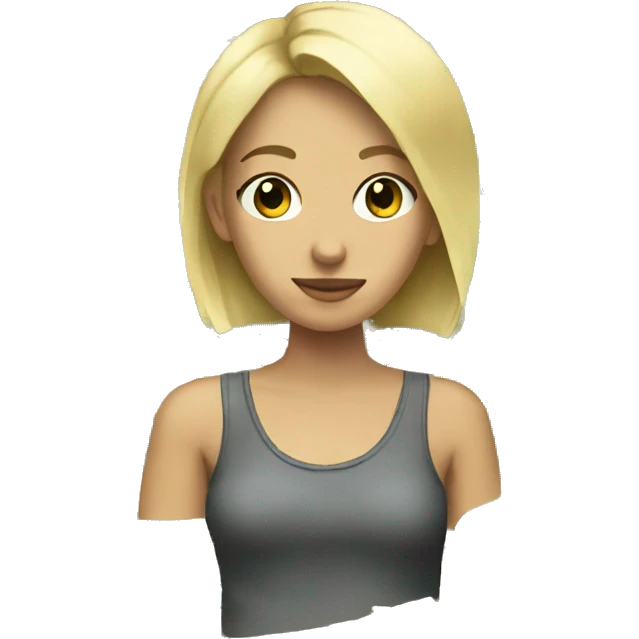 Girl with short blond hear with money on her eyes emoji