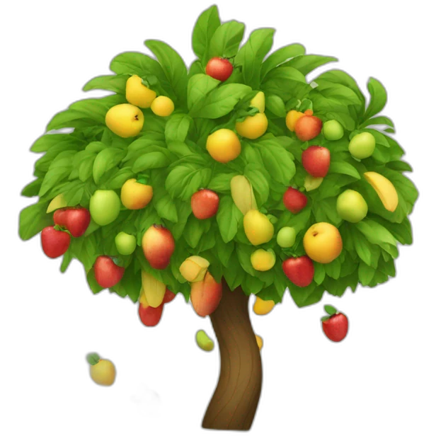 a fruit falling from a tree emoji
