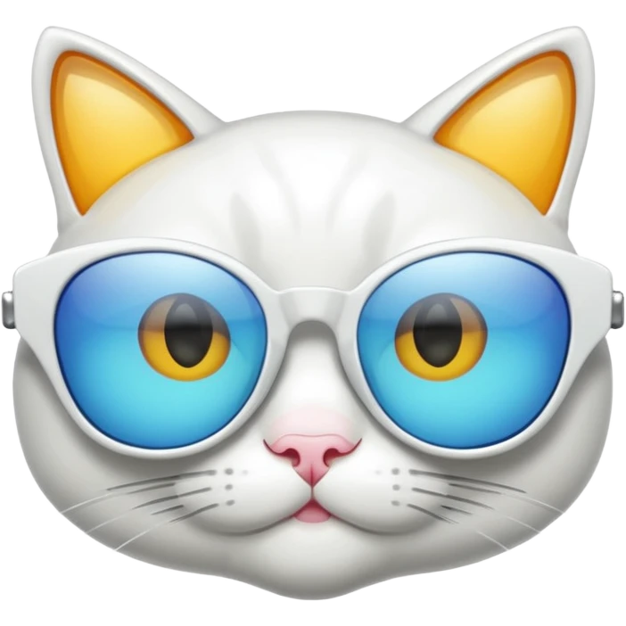 Sunglasses in white cat-eye frame emoji