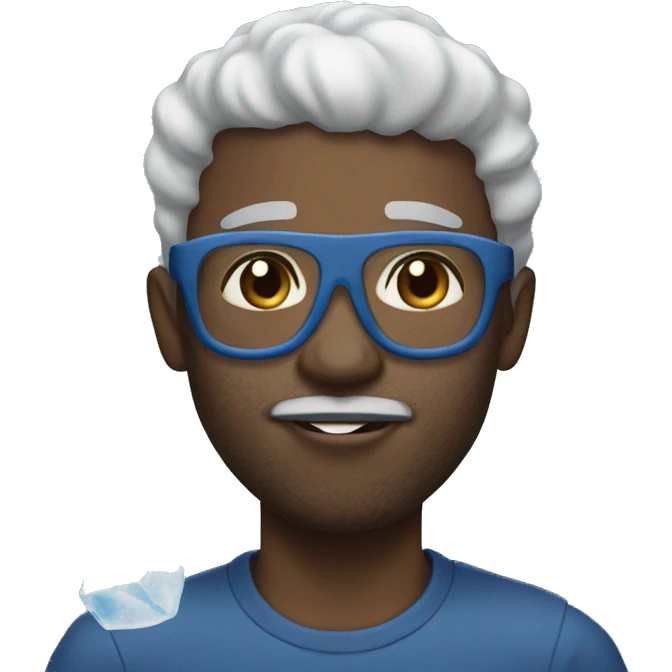 black man with icecycles on his face emoji