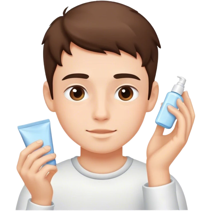 Boy doing skincare  emoji