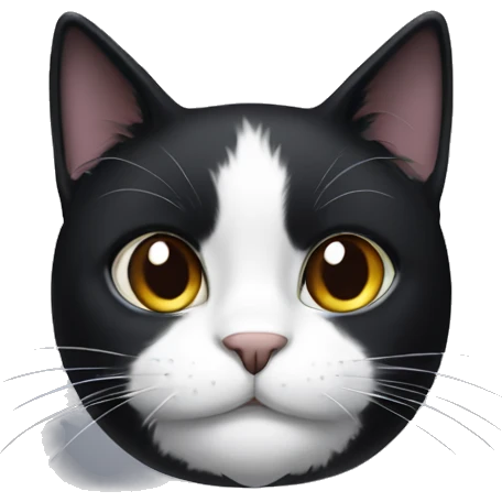 black cat with white on its chin only  emoji