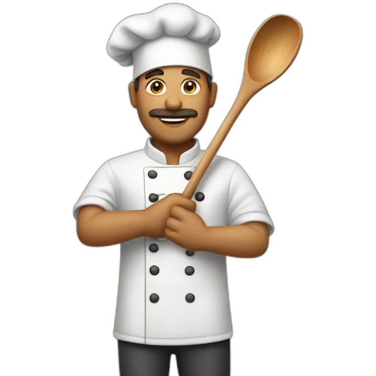  chef holding wooden spoon emoji