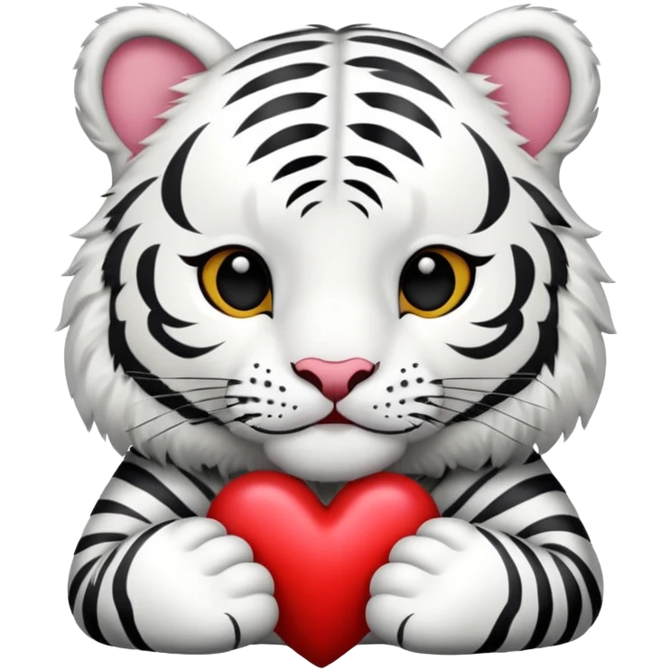 White tiger with heart emoji