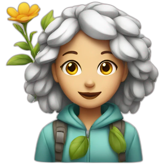 Girl on flower emoji