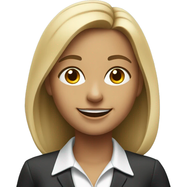 smiling girl in corporate setting emoji