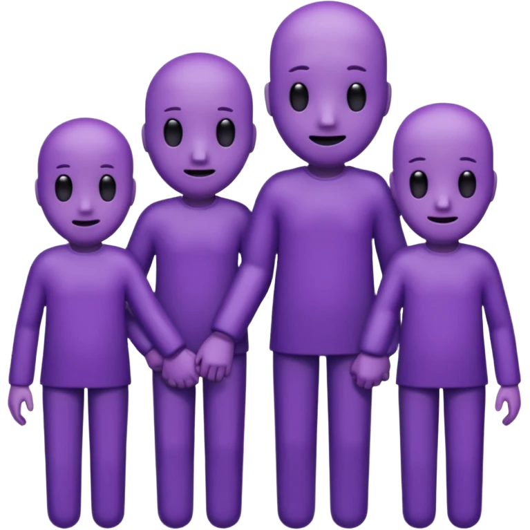 purple group without eyes and nose  holding hands emoji