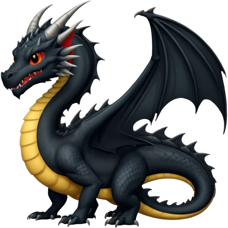 Un dragón negro furia emoji