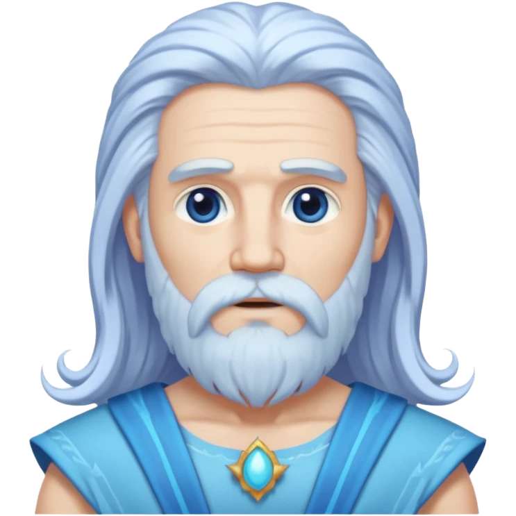 Uranus, God of Sky from Gods and Goddesses with long white hair and beard, pale periwinkle outfit emoji