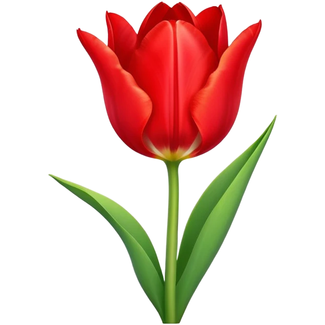 Beautiful tulip flower with vibrant petals and green stem emoji