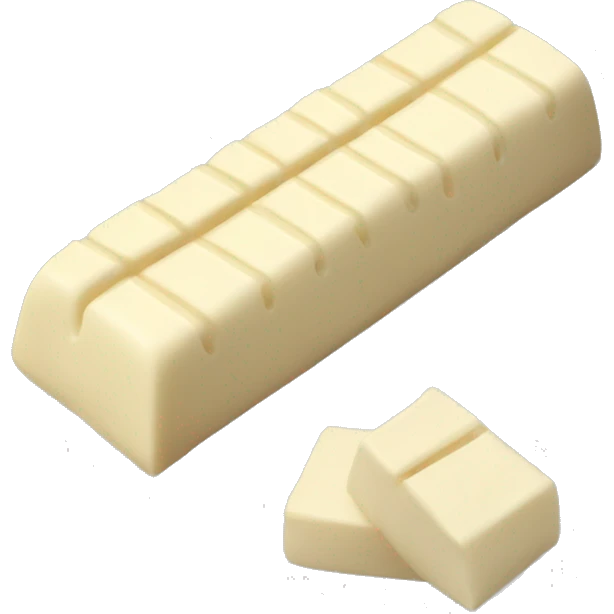Realistic bar of white chocolate  emoji