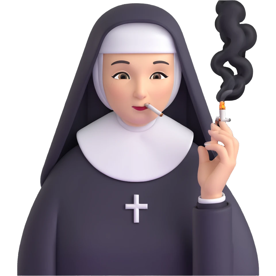 nun smoking a cigarette emoji