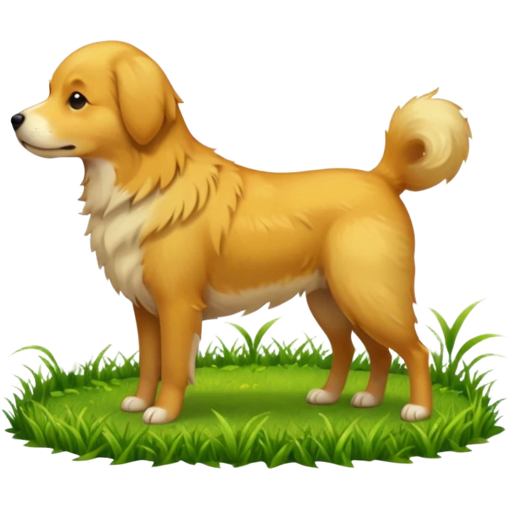 Dog peeing on grass emoji