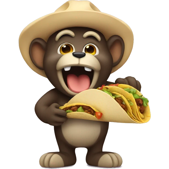 mokey eating a taco emoji