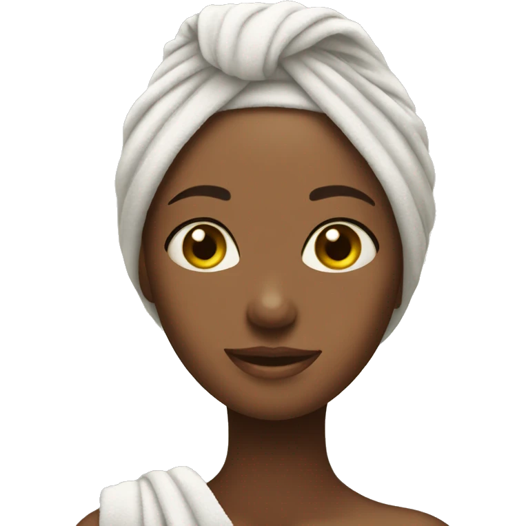 girl with towel on her head after a shower emoji