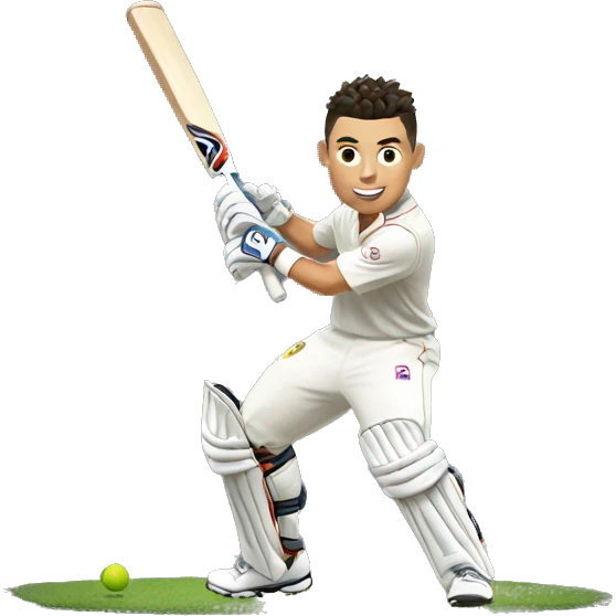Ronaldo playing cricket emoji