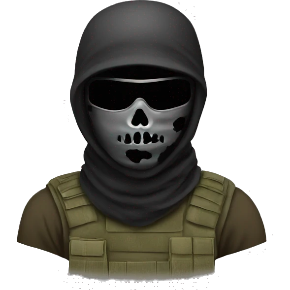 soldier with a  skull balaclava  emoji