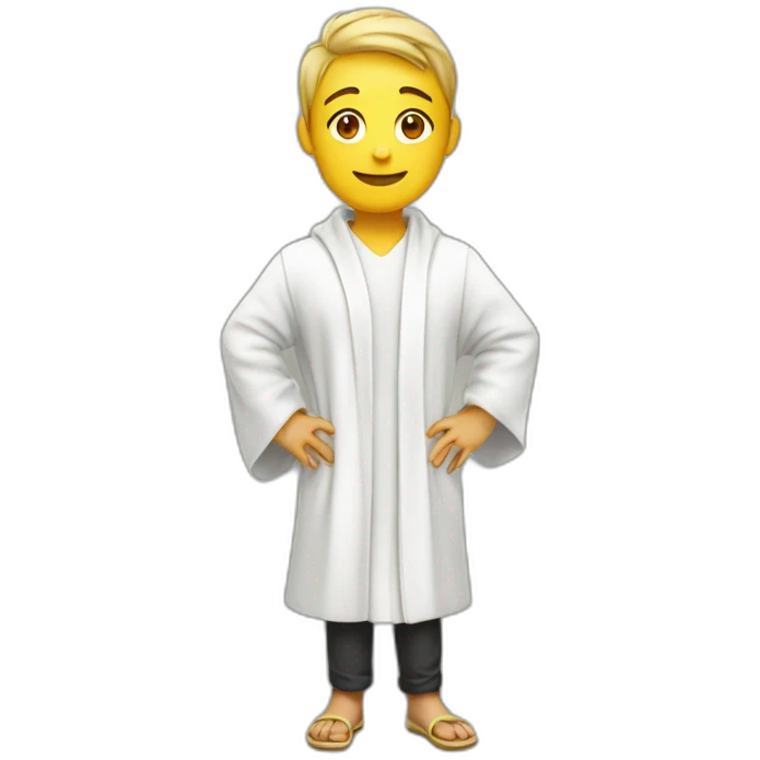student with white robe with ginkgo biloba emoji
