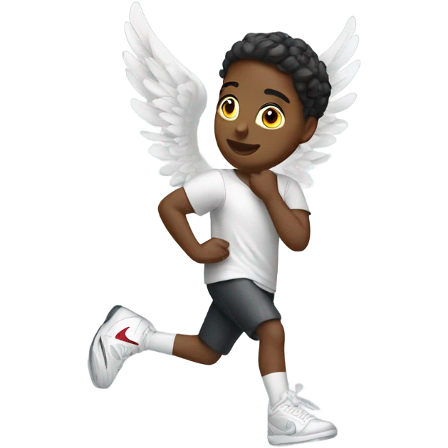 a angel wearing nike shoes and a nike tech emoji