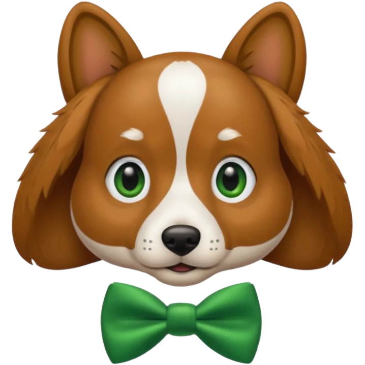 dog with a green bow tie emoji