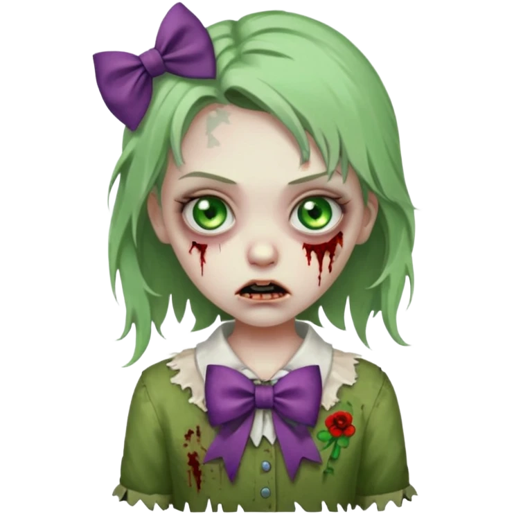 A Girl Zombie with a bow emoji