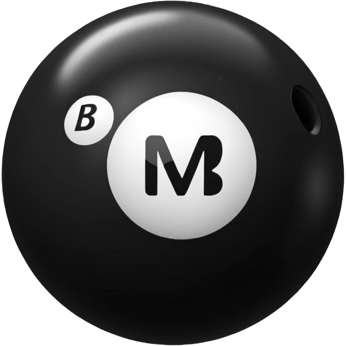 Black pull Ball with MB written on it. Nothing else no holes. emoji