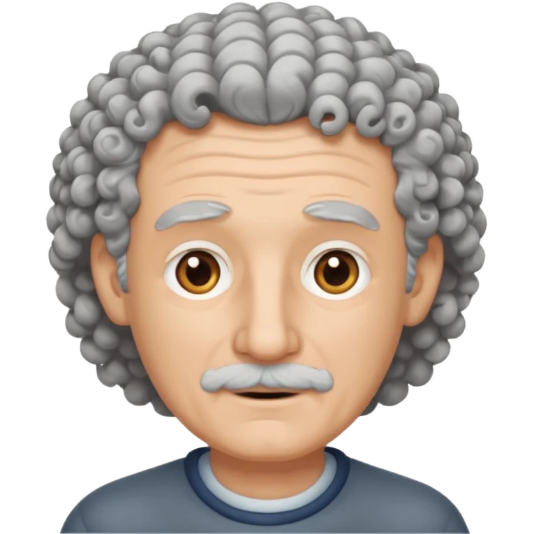 Old white man, curly hair without a beard or mustache emoji