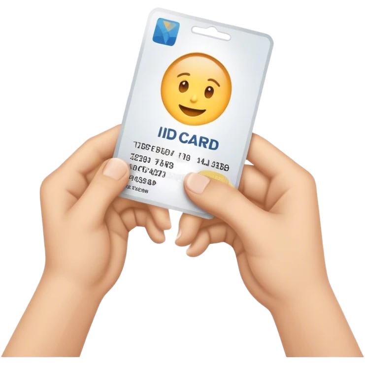 two hands holding one id card emoji