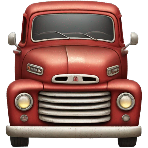 Red old style pick up truck emoji