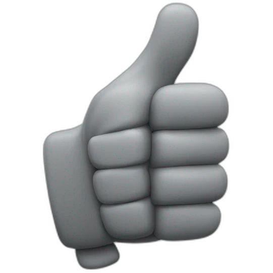 Glitchy grey thumbs up with two thimbs emoji