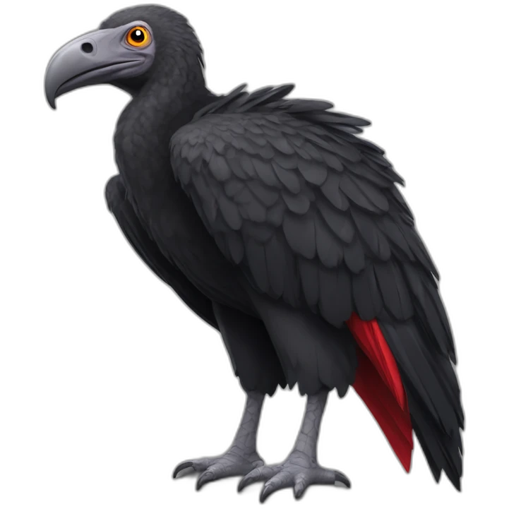 black vulture wearing flamengo soccer tshirt emoji