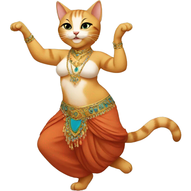Cat does belly dance emoji