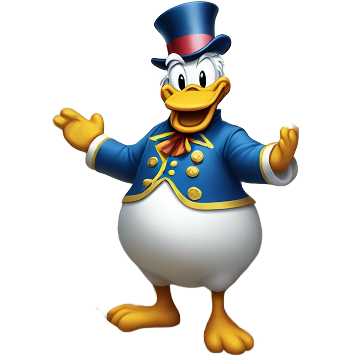 scrooge mcduck standing atop a pile of money emoji