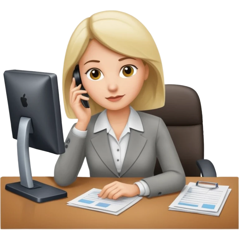 A female office worker who undertakes the work or tasks to respond to the customer's sales request, no headsets or telephones. Can you add a general office background to better set the context? emoji