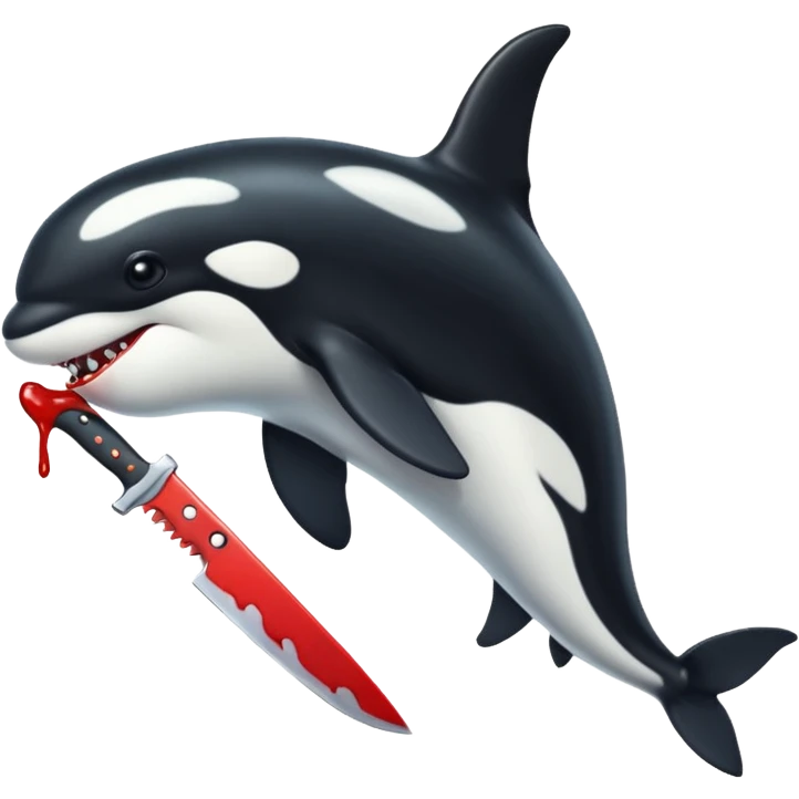 orca holding a bloody knife emoji