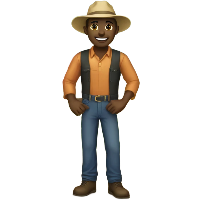 Black male farmhand  emoji