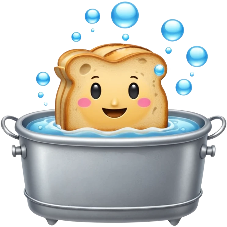 Happy toaster in a washtub  emoji