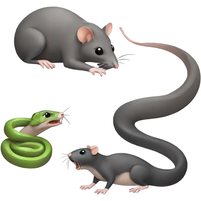 Two rats and a snake emoji