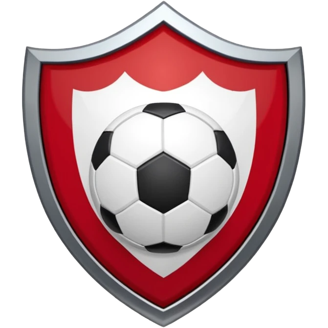 The red and white colored turkish club Balıkesirspor logo with a shield pattern kicking the ball emoji