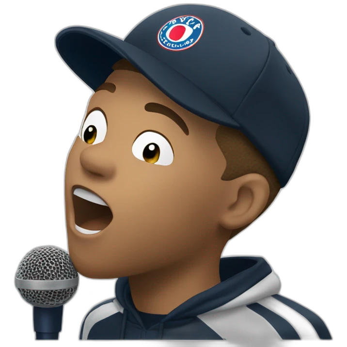 kylian mbappé singing a song into a microphone emoji
