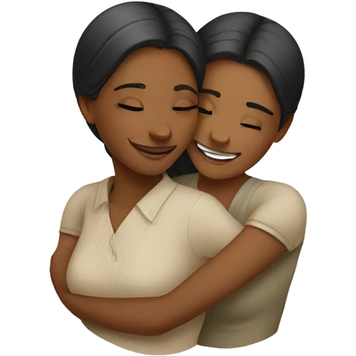 Two ladies hugging emoji
